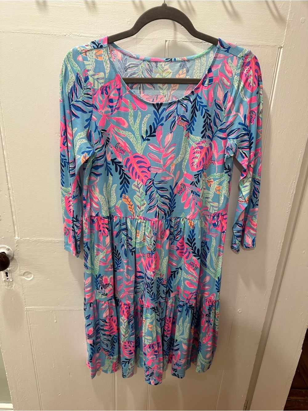 Women’s Lilly Pulitzer Blue & Pink 3/4 Sleeve Dress